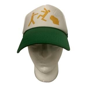 Spin Snapback Adjustable Green Trucker Cap Pushing Friends Wisconsin